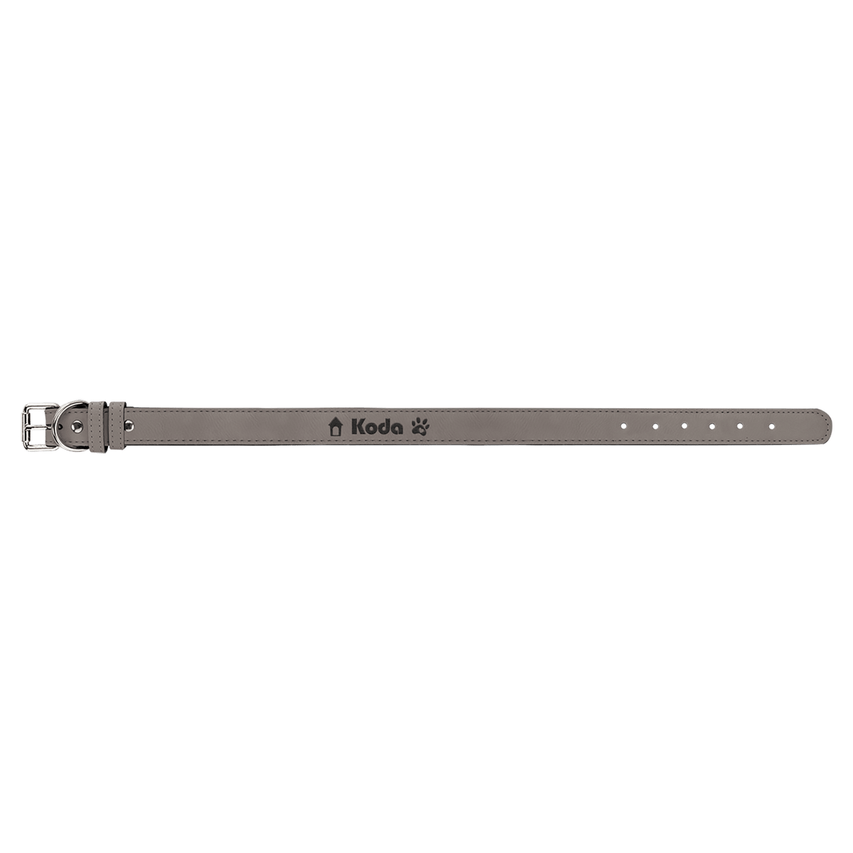 Gray Extra Large 27" x 1 1/4" Laserable Leatherette Dog Collar
