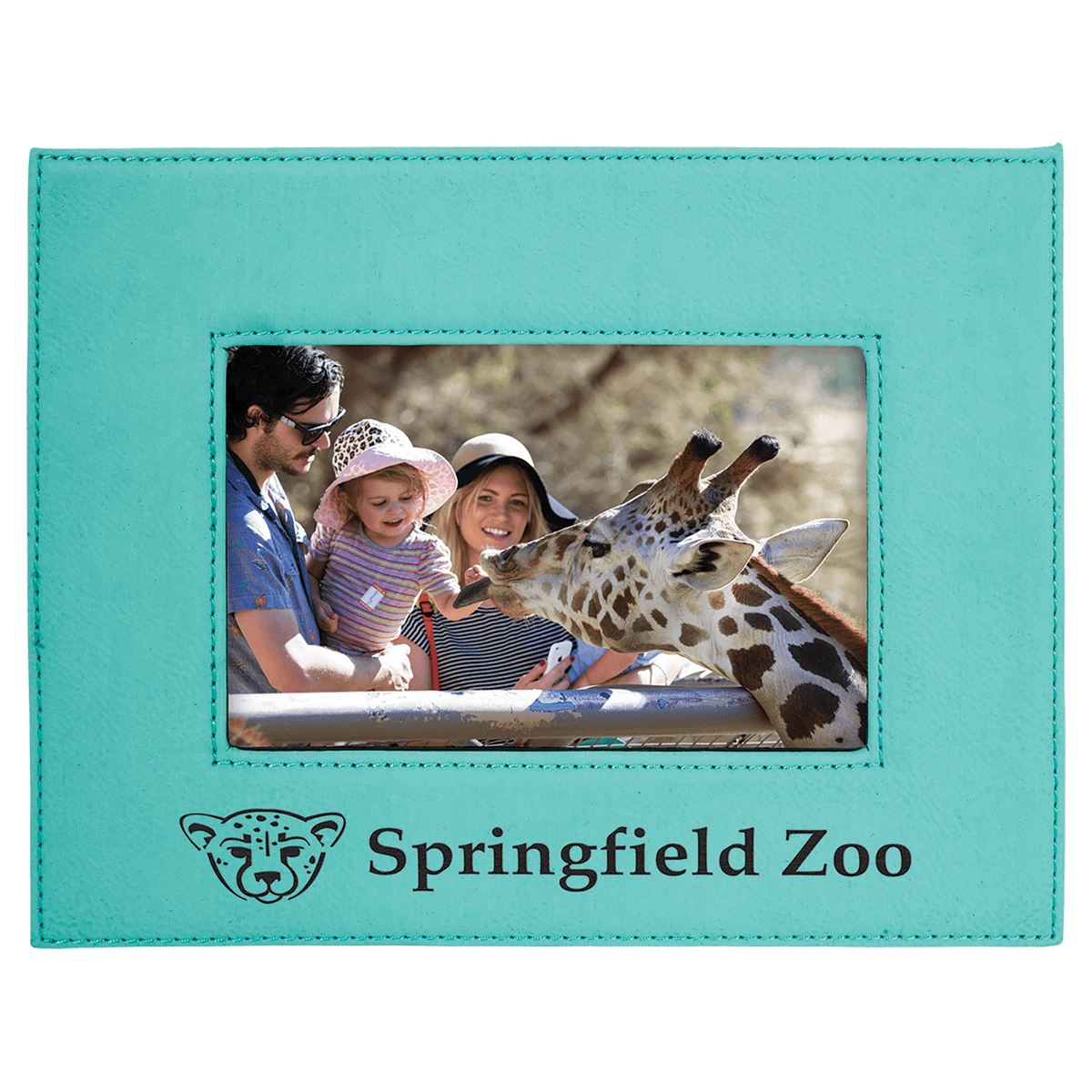 Teal 4" x 6" Laserable Leatherette Photo Frame