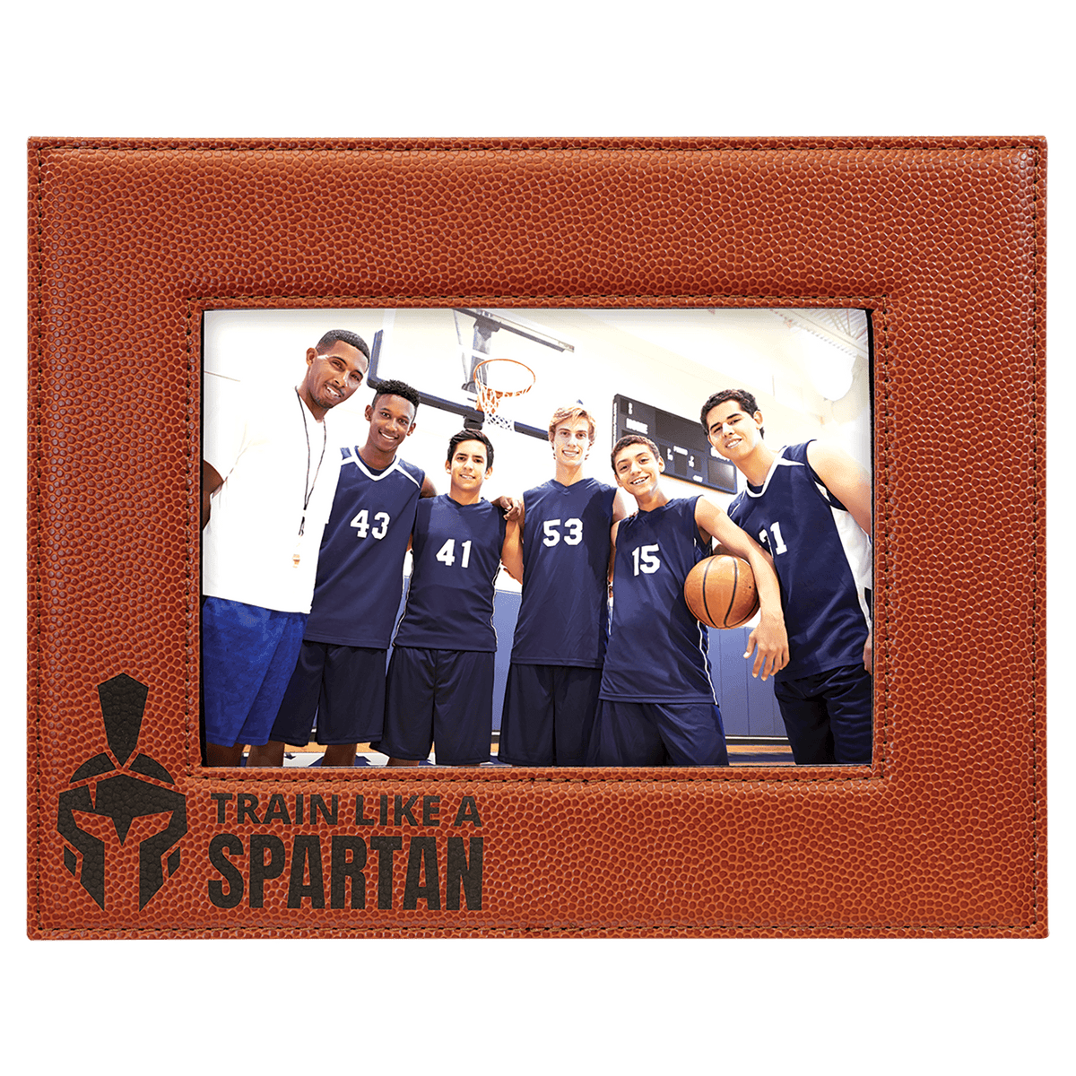 Basketball 5" x 7" Laserable Leatherette Photo Frame
