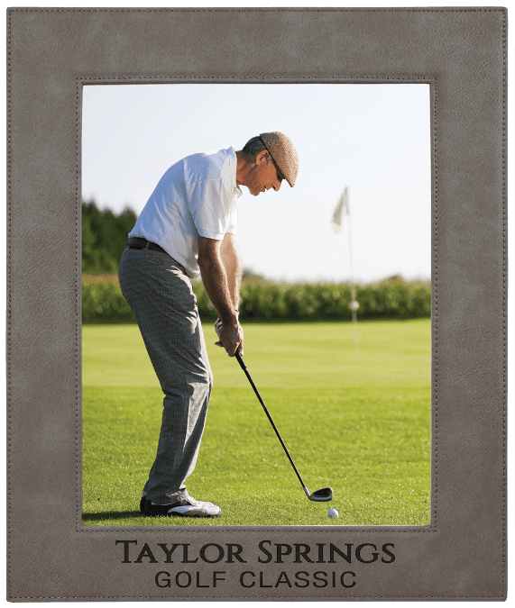 Gray 8" x 10" Laserable Leatherette Photo Frame