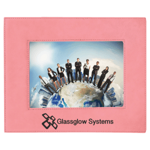 Pink 5" x 7" Laserable Leatherette Photo Frame