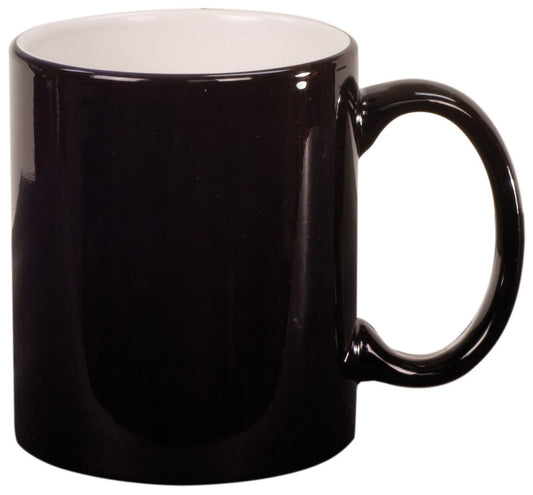 Black 11 oz. Ceramic Round LazerMug