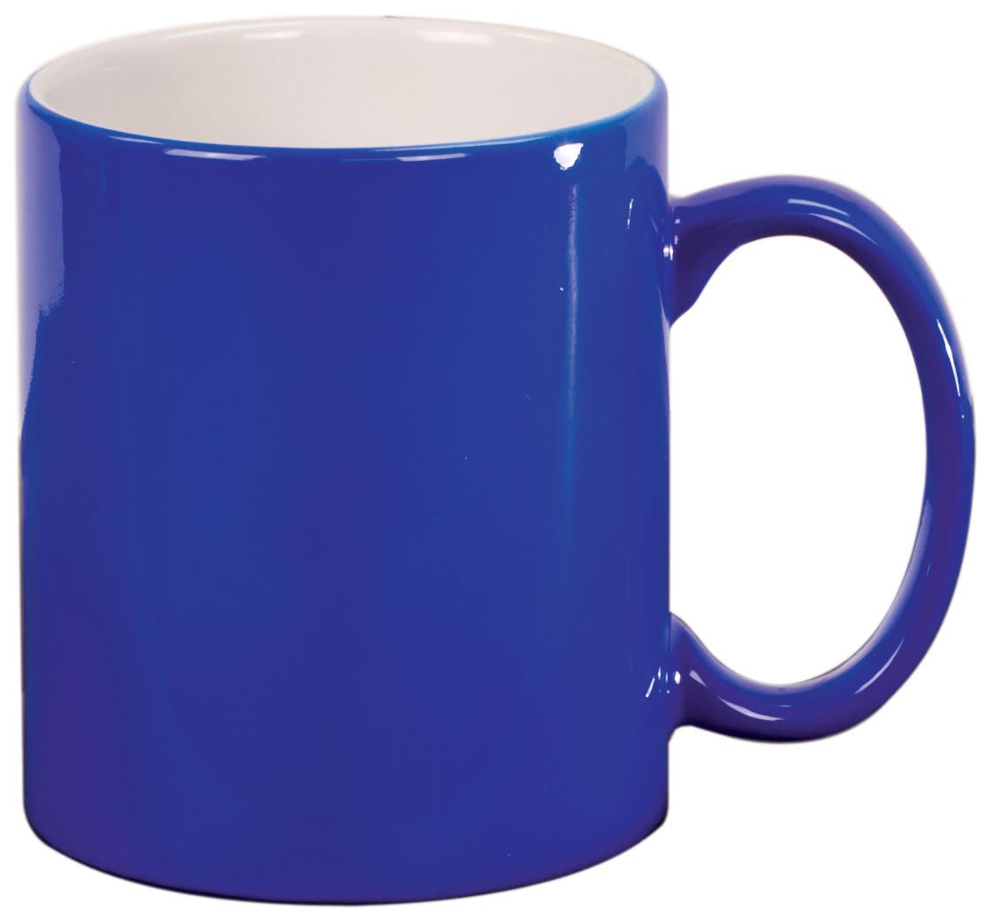 Blue 11 oz. Ceramic Round LazerMug