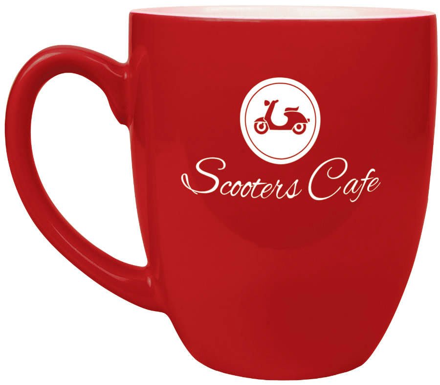Red 16 oz. Ceramic Bistro LazerMug
