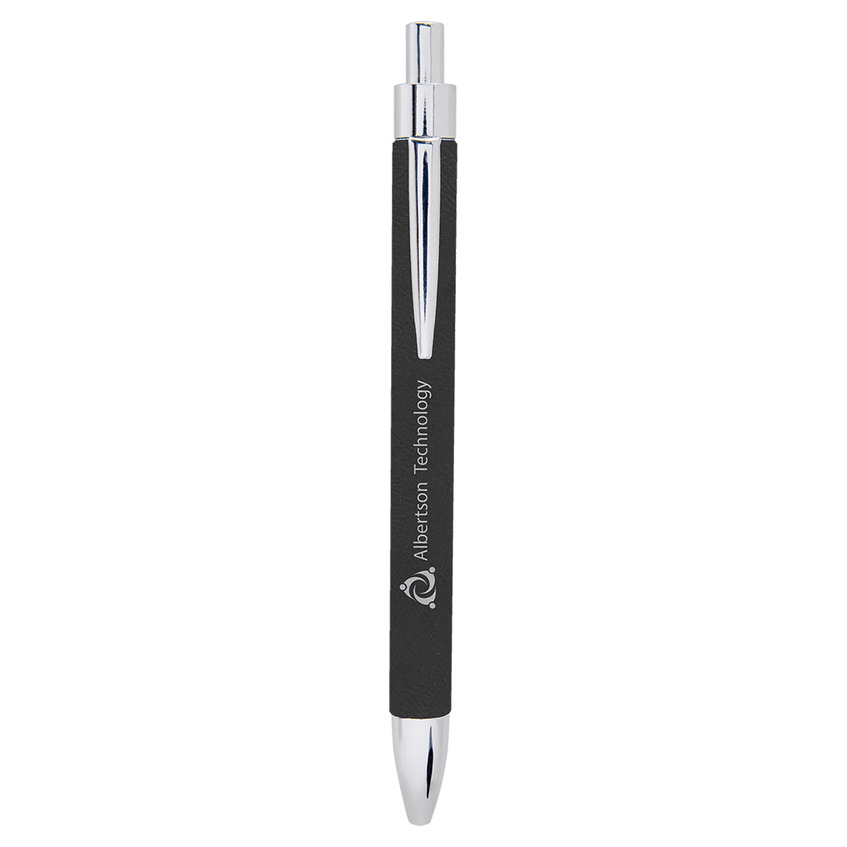 Black/Silver Laserable Leatherette Pen