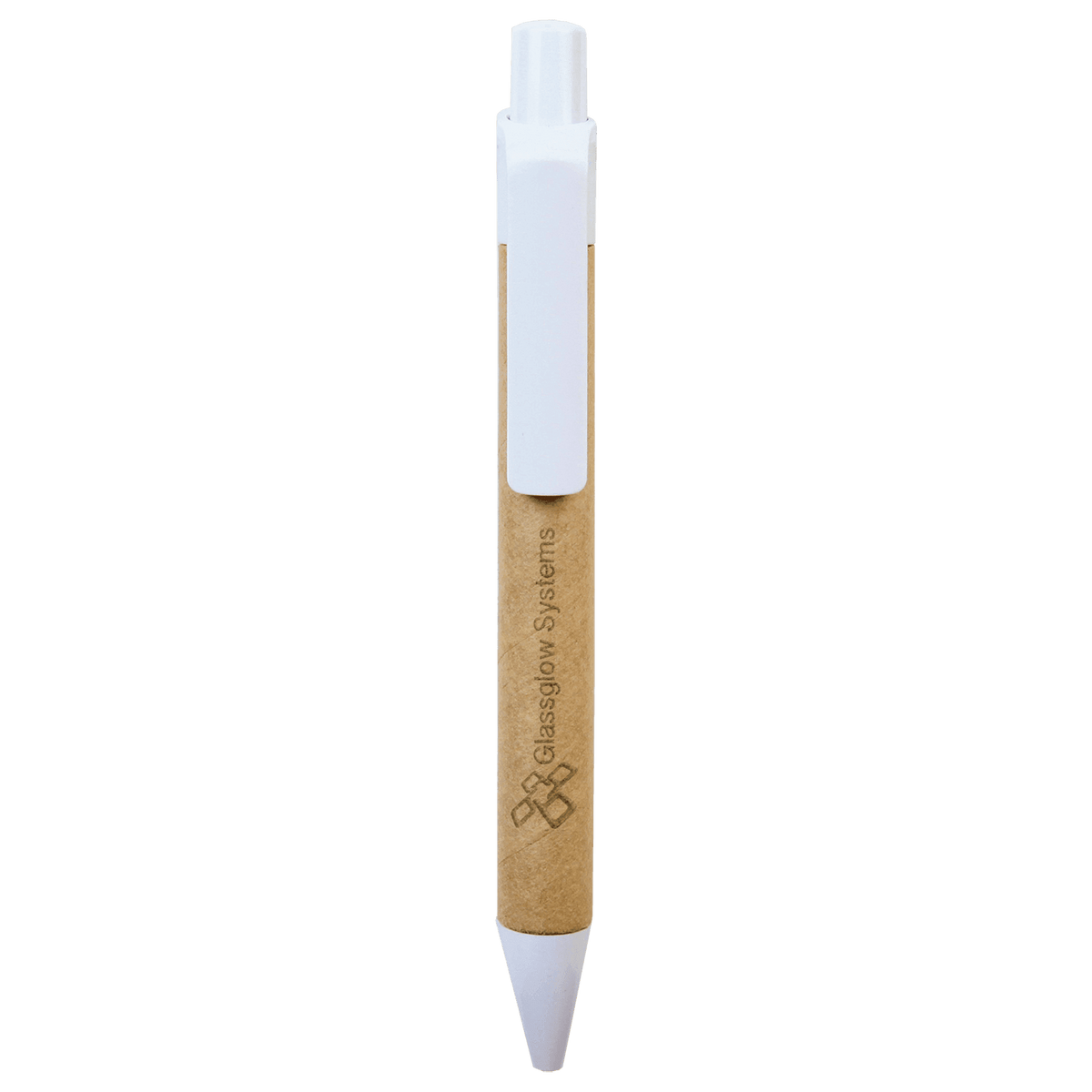 White Recycled Paper Pen with Trim