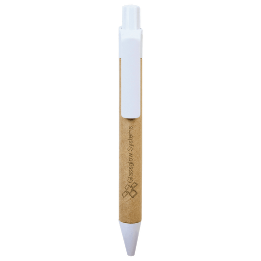 White Recycled Paper Pen with Trim