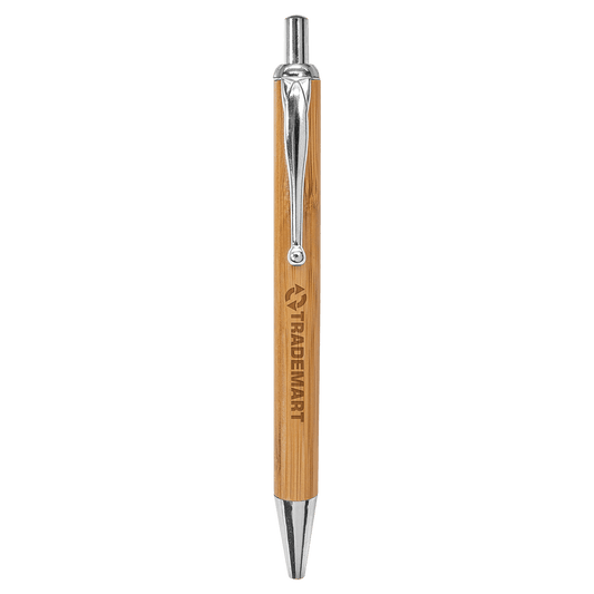 Bamboo with Silver Trim Laserable Pen