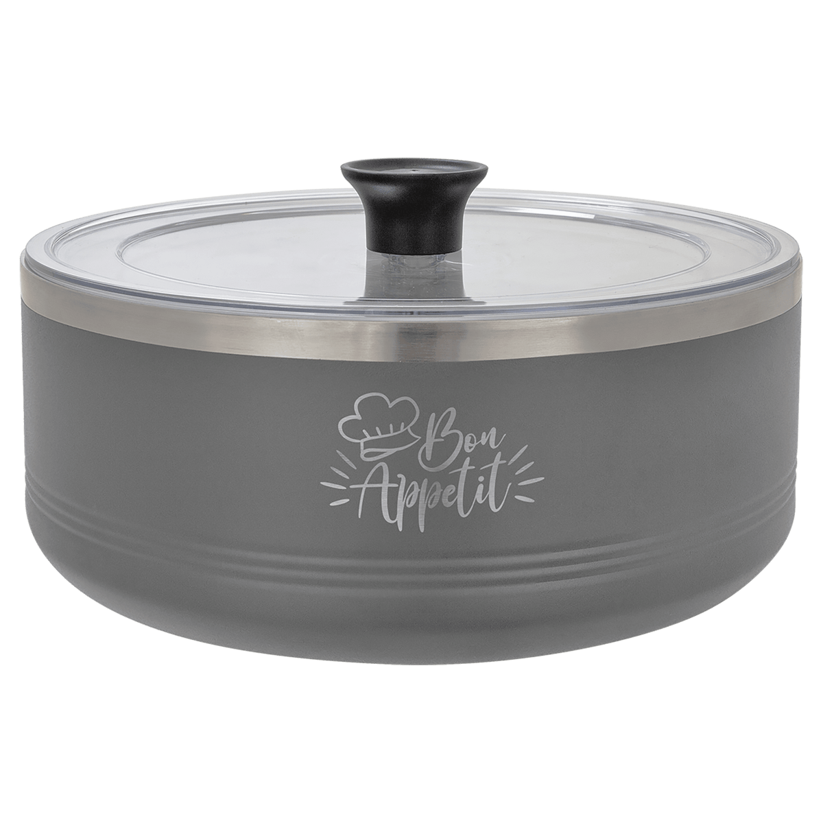 Gray Polar Camel 3 Quart Serving Bowl with Lid