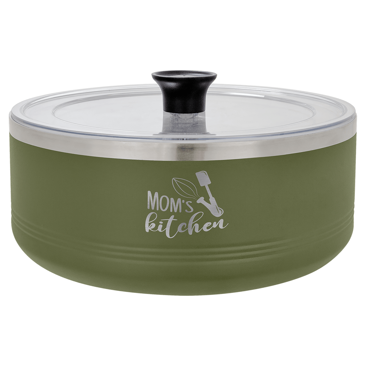 Olive Green Polar Camel 3 Quart Serving Bowl with Lid