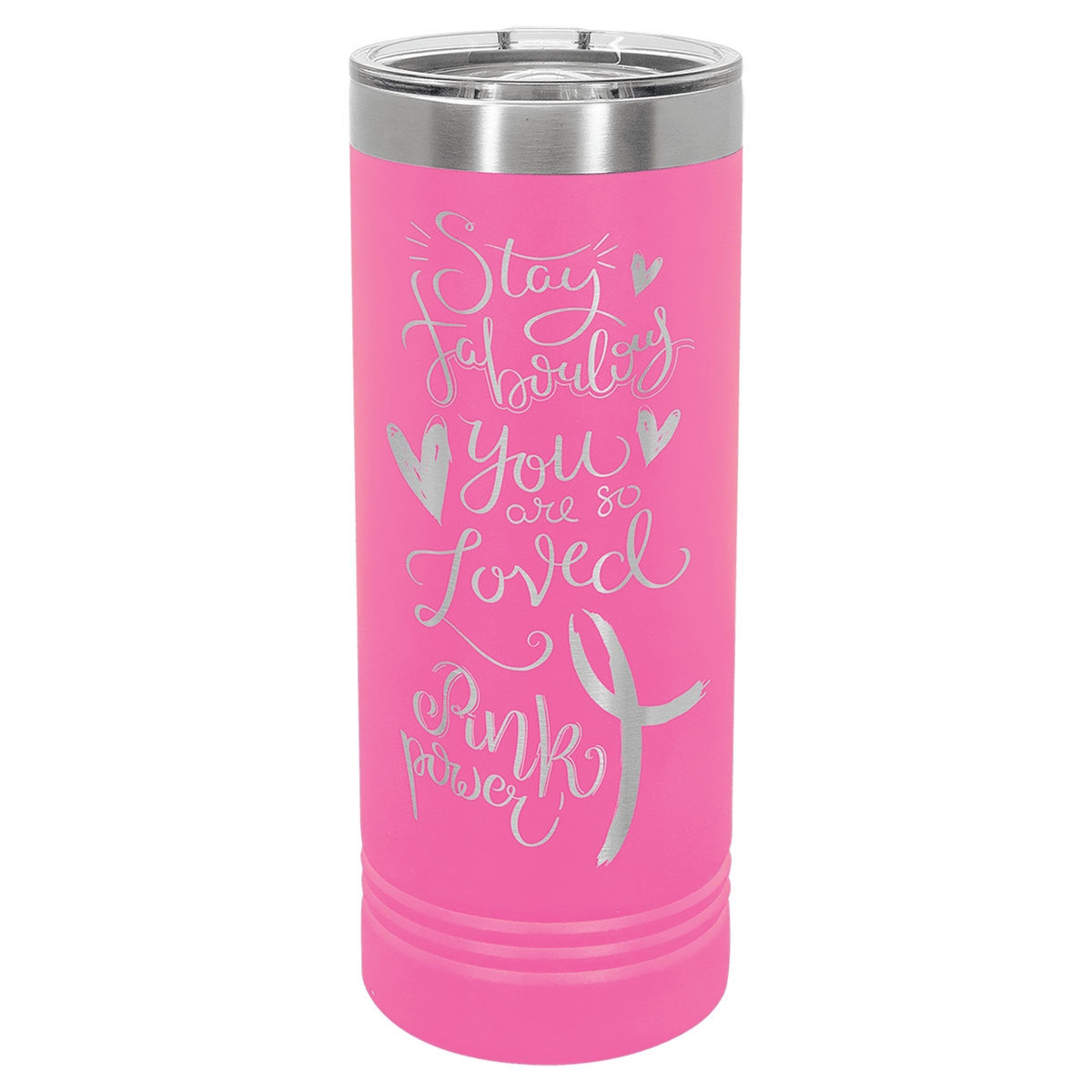 Pink Polar Camel 22 oz. Skinny Tumbler with Slider Lid