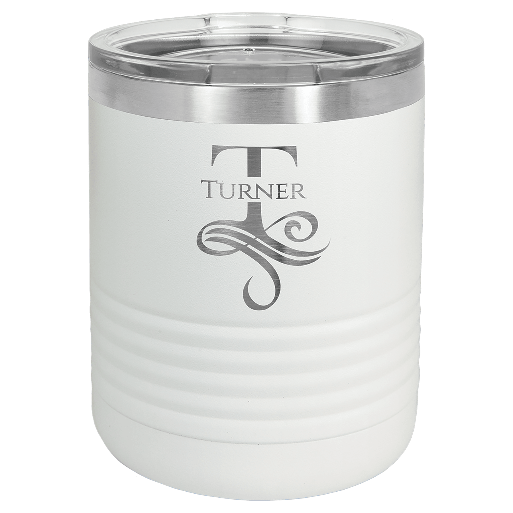 White Vacuum Insulated Ringneck Tumbler with Clear Polar Camel 10 oz. Lid