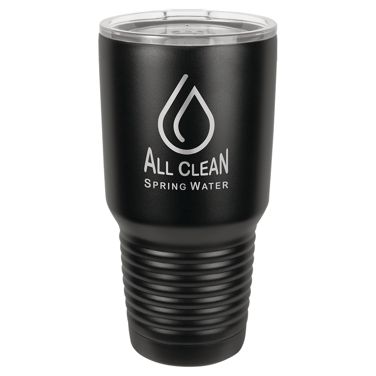 Polar Camel 30 oz. Full Black Ringneck Tumbler with Logo Lid