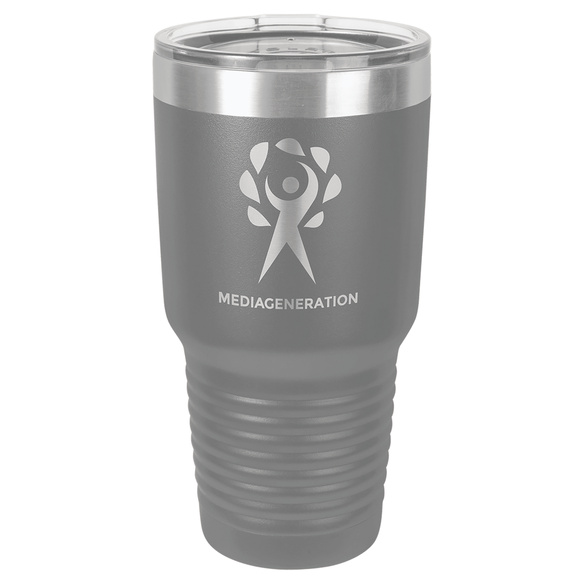 Polar Camel 30 oz. Dark Gray Vacuum Ringneck Tumbler with Logo Lid