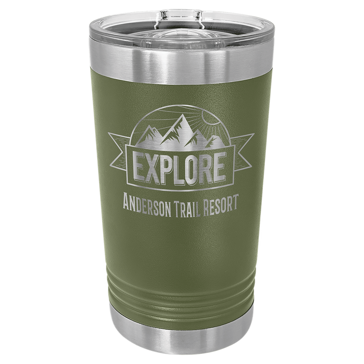 Olive Green Polar Camel 16 oz. Pint with Slider Lid