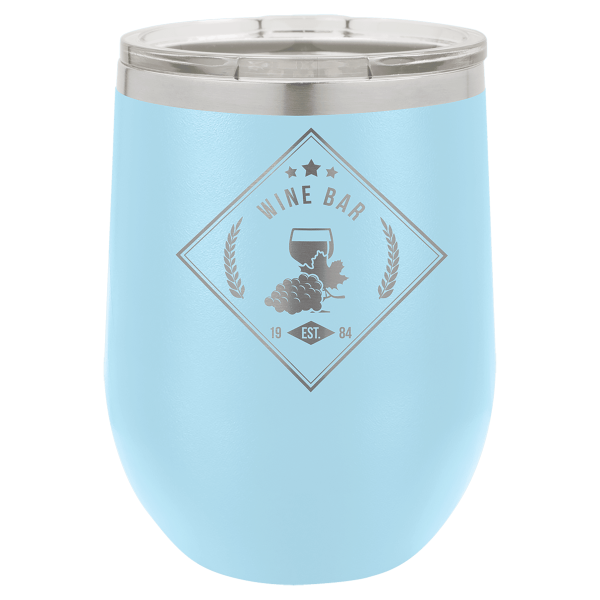 Light Blue Polar Camel 12 oz. Vacuum Insulated Stemless Wine Tumbler with Lid