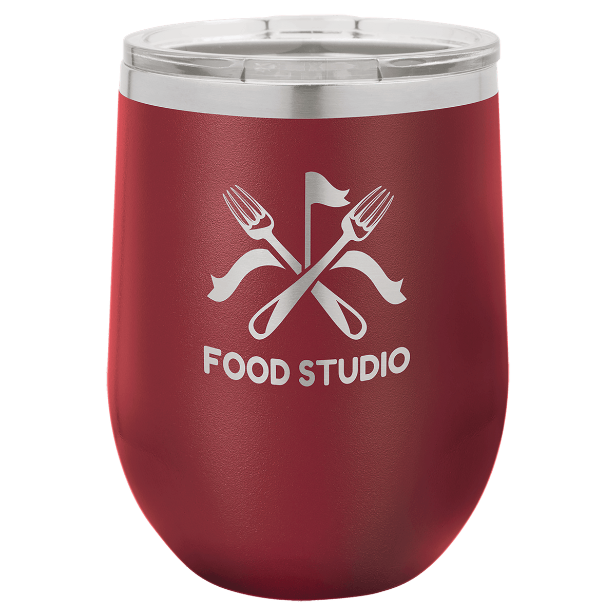 Maroon Polar Camel 12 oz. Vacuum Insulated Stemless Wine Tumbler with Lid