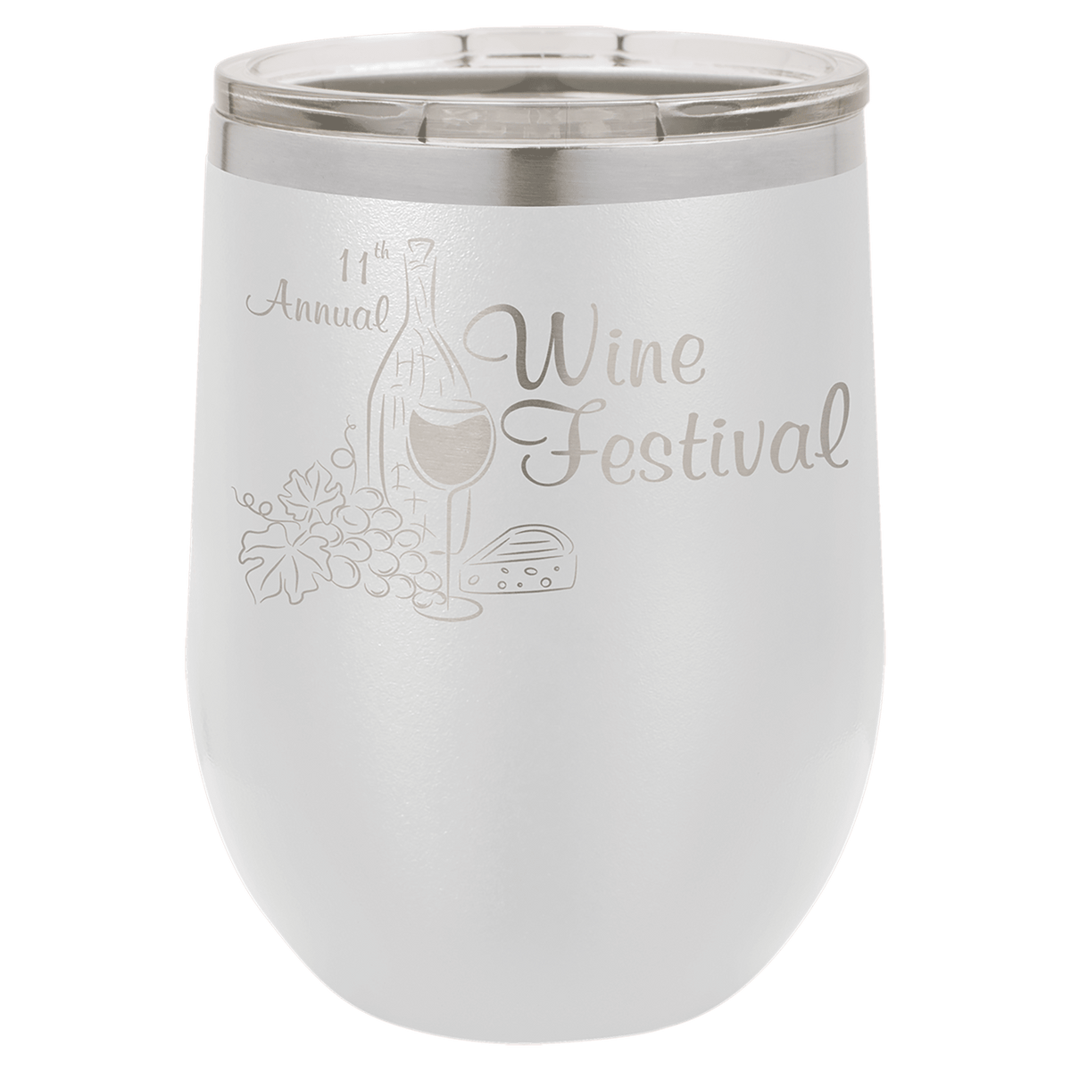 White Polar Camel 12 oz. Vacuum Insulated Stemless Wine Tumbler with Lid