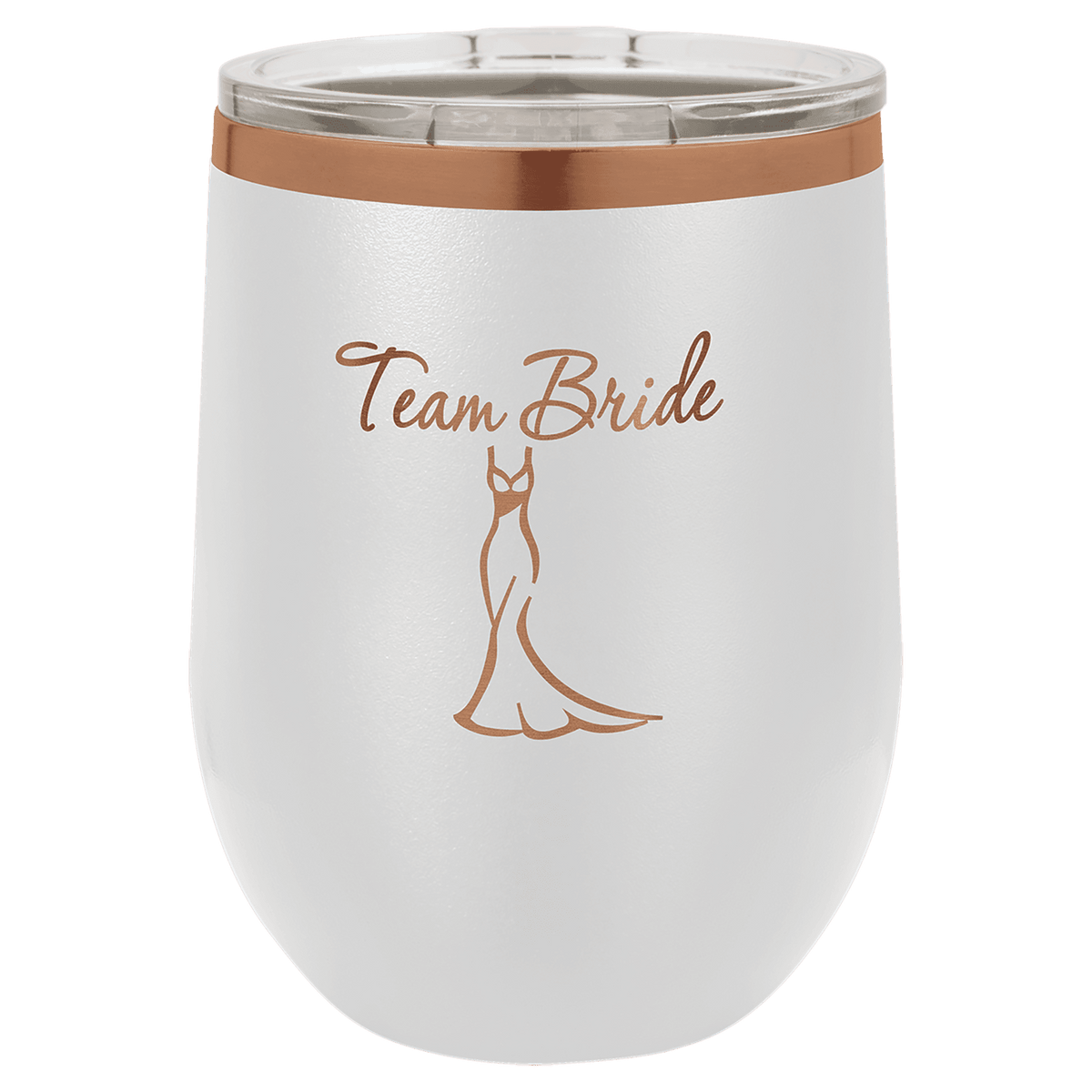 White/Rose Gold Polar Camel 12 oz. Stemless Wine Tumbler