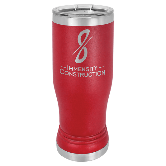 Red 14 oz. Polar Camel Pilsner with Clear Lid