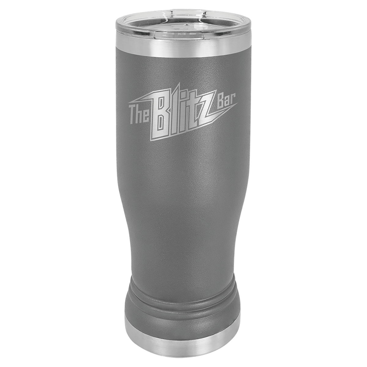 Dark Gray 14 oz. Pilsner with Clear Polar Camel Lid