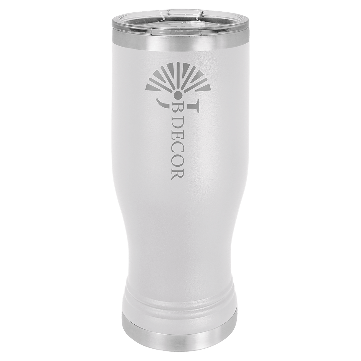 White 20 oz. Pilsner with Clear Polar Camel Lid