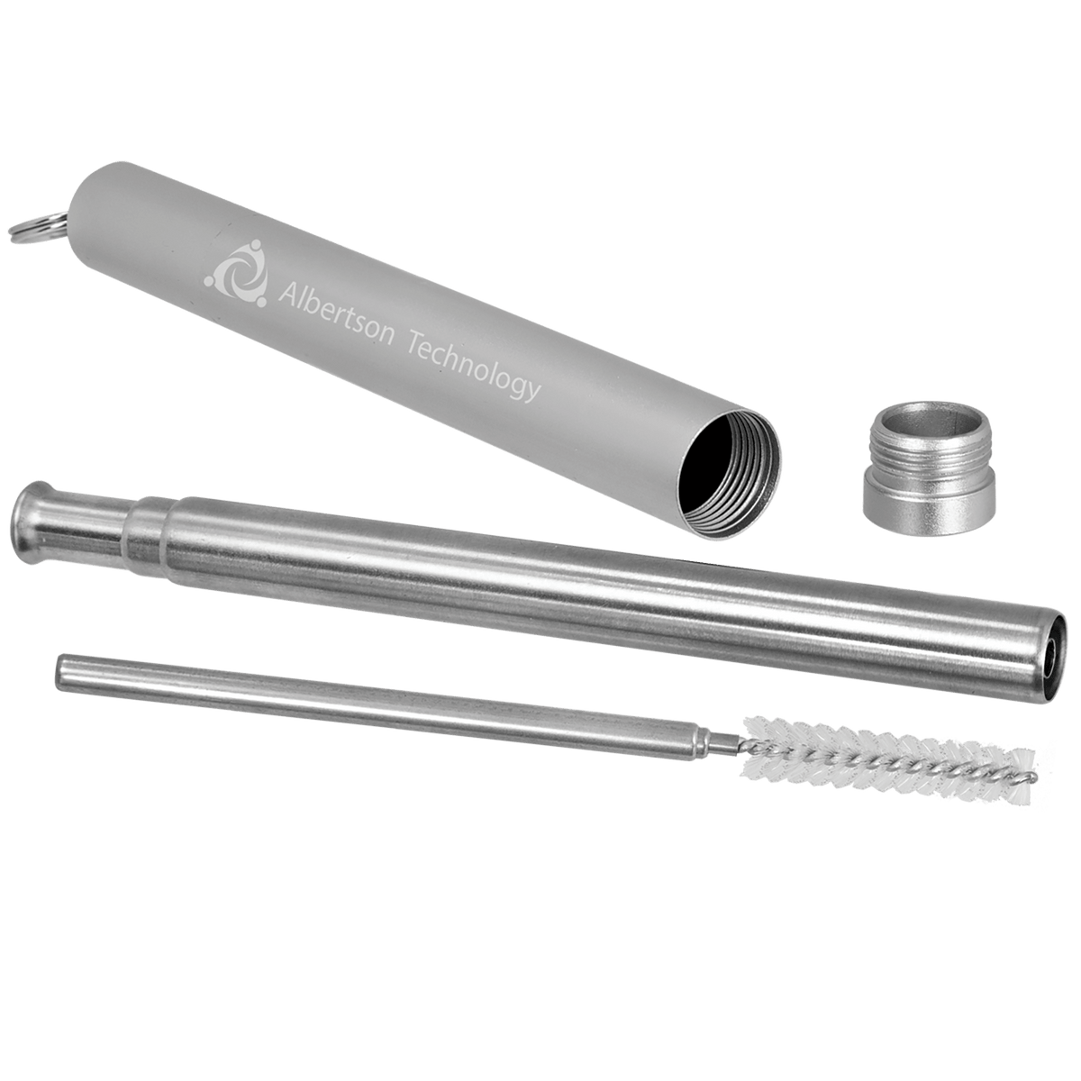 9 1/4" Collapsible Metal Straw with Case and Cleaning Brush