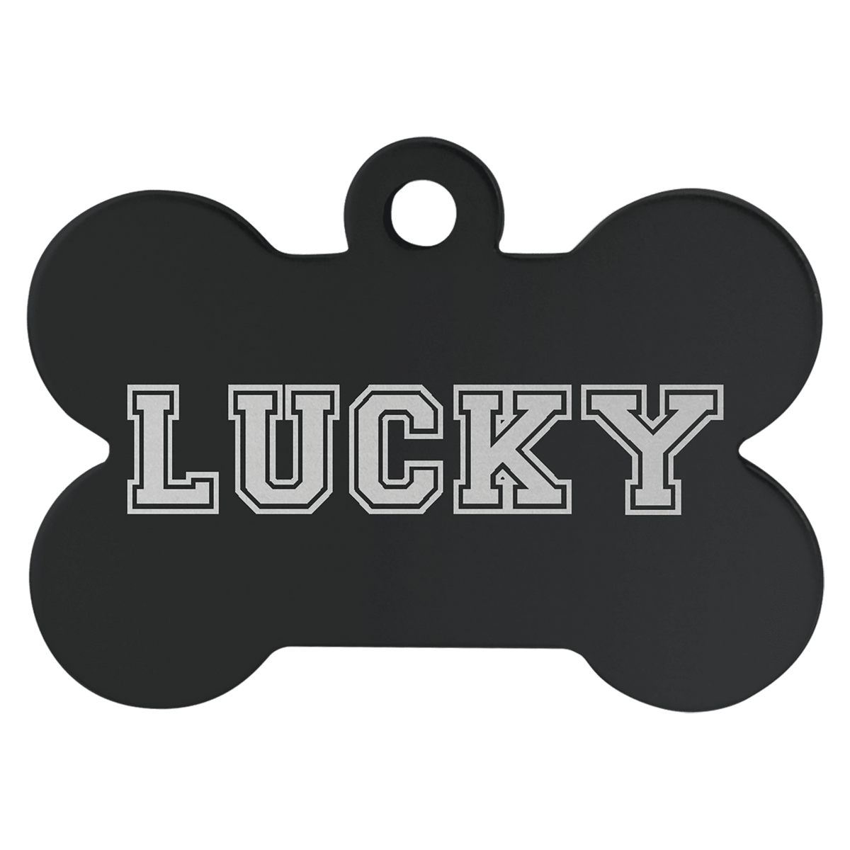 Black 1 1/4" x 3/4" Laserable Anodized Aluminum Bone Pet Tag