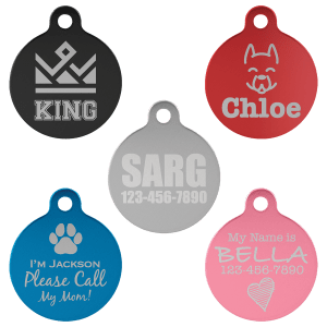 Pet Tags (Varying shapes, Sizes, Colors)