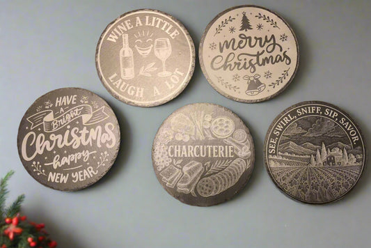 Round Slate Decor with Foam Pads