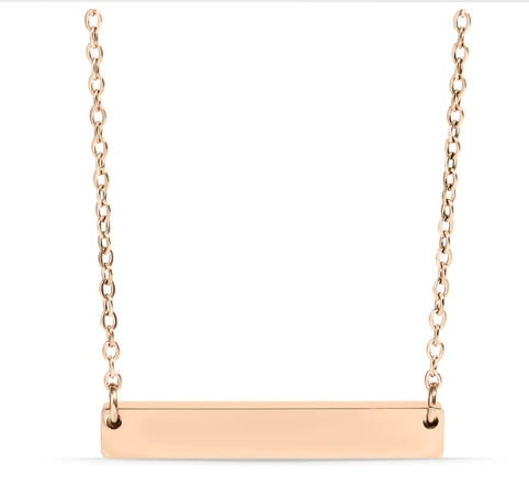 Bar Necklace - 18K Gold PVD Stainless Steel