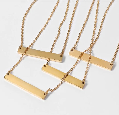 Bar Necklace - 18K Gold PVD Stainless Steel