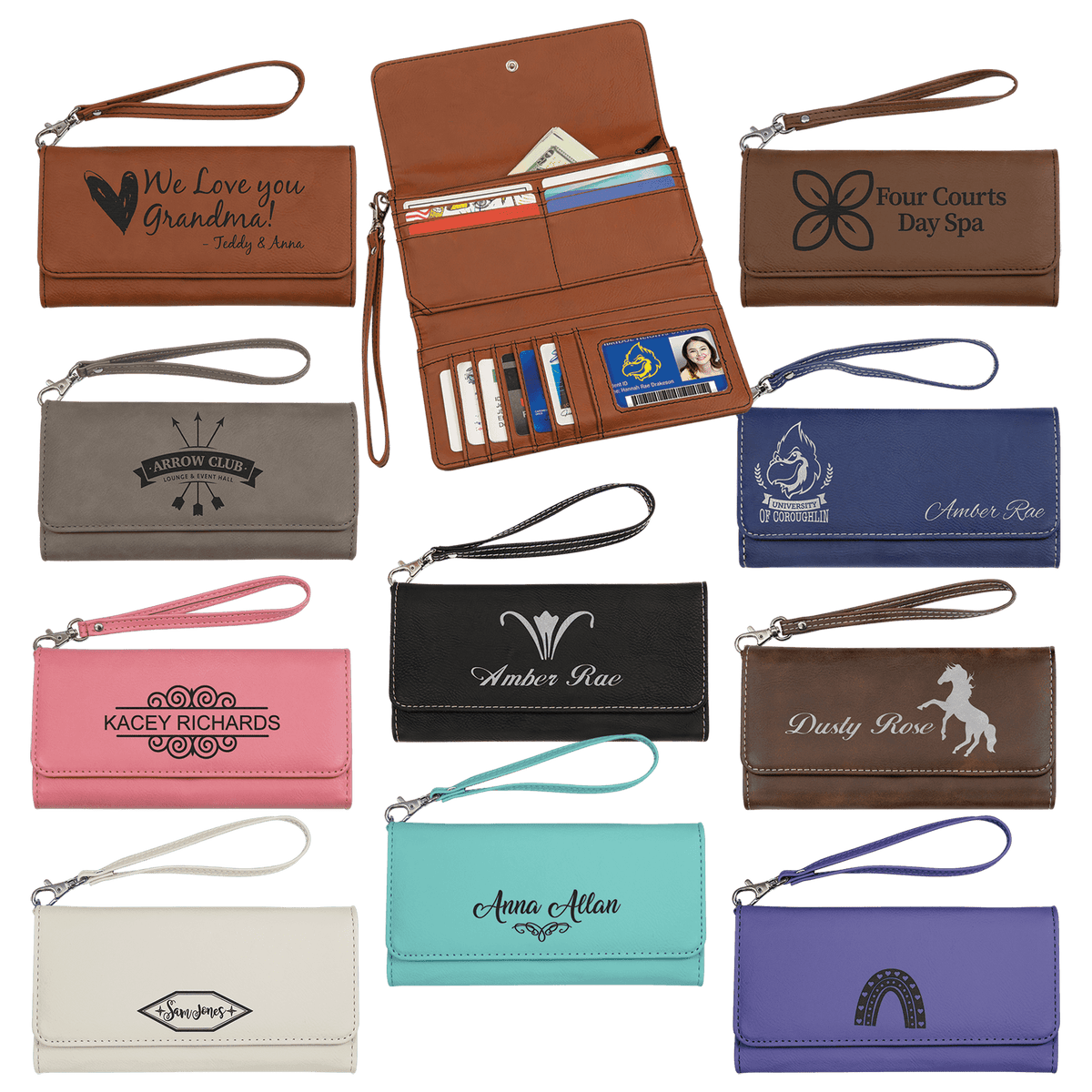 Leatherette Wallet with Strap