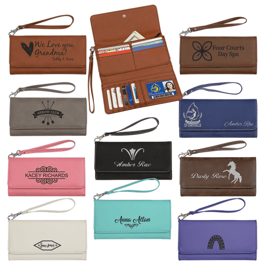 Leatherette Wallet with Strap