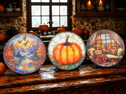 Round Slate Decor with Foam Pads